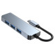 Tech-Protect HUB Tech-Protect V1 4in1 USB-C - 3x USB-A 2.0 / USB-A 3.0 - gray