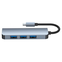 Tech-Protect HUB Tech-Protect V1 4in1 USB-C - 3x USB-A 2.0 / USB-A 3.0 - gray