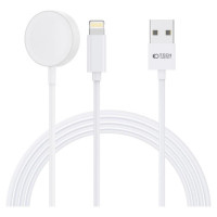 Tech-Protect UltraBoost 2in1 Magnetic Charger with USB-C / Lightning Cables for Apple Watch 1.5m - White