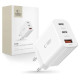 Tech-Protect NC30W charger 2x USB-C PD 30W / USB-A QC 3.0 - white