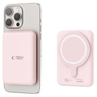 Tech-Protect LifeMag PB10 Powerbank with MagSafe 5000mAh 15W USB-C port - pink + USB-C cable