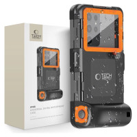 Tech-Protect Waterproof Case IPX8 for 4.7-6.7" Smartphones - Black and Orange