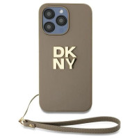 Dkny Wrist Strap Stock Logo case for iPhone 15 Pro Max - beige