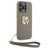 Dkny Wrist Strap Stock Logo case for iPhone 15 Pro Max - beige