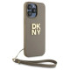 Dkny Wrist Strap Stock Logo case for iPhone 15 Pro Max - beige
