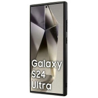 Dkny Leather Checkered Mono Pattern MagSafe Case for Samsung Galaxy S24 Ultra - Black