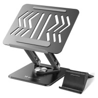 Wozinsky Laptop stand Wozinsky WRS-CPY84SB 360 aluminum + Free! smartphone stand - black