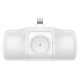 Wozinsky WF16-YLS 5000mAh 15W Lightning Mini Power Bank with Built-in USB-C Cable and Apple Watch Charger - White