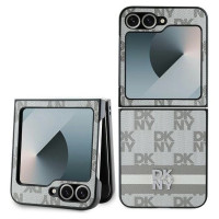 Dkny Checkered Pattern Printed Stripes Case for Samsung Galaxy Z Flip 6 - Beige