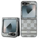 Dkny Checkered Pattern Printed Stripes Case for Samsung Galaxy Z Flip 6 - Beige