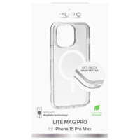 Puro Lite Mag Pro MagSafe Silicone Case for iPhone 15 Pro Max - Transparent