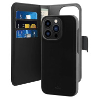 Puro Wallet Detachable MagSafe 2in1 PU Leather Case with Flap and Wallet for iPhone 14 Pro - Black