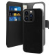 Puro Wallet Detachable MagSafe 2in1 PU Leather Case with Flap and Wallet for iPhone 14 Pro - Black
