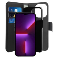 Puro Wallet Detachable MagSafe 2in1 PU Leather Case with Flap and Wallet for iPhone 14 Pro - Black