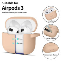 Tech-Protect Silicone Hook Case for Apple AirPods 3 - Beige