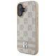 Dkny Checkered Pattern & Printed Stripes iPhone 16 Case - Pink