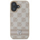 Dkny Checkered Pattern & Printed Stripes iPhone 16 Case - Pink
