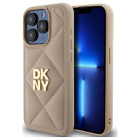Dkny Quilted Stack Logo iPhone 15 Pro Case - Beige