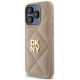 Dkny Quilted Stack Logo iPhone 15 Pro Case - Beige