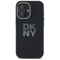 Dkny Liquid Silicone Metal Logo iPhone 16 Case - Black