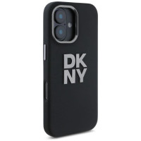 Dkny Liquid Silicone Metal Logo iPhone 16 Case - Black