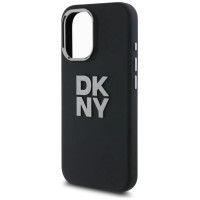 Dkny Liquid Silicone Metal Logo iPhone 16 Case - Black