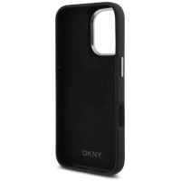 Dkny Liquid Silicone Metal Logo iPhone 16 Case - Black
