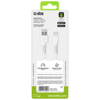 SBS TECABLEMICROC15W USB-A - USB-C Cable 1.5m - White