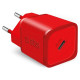SBS TETRGAN1C20R 20W GaN Wall Charger with Power Delivery - Red