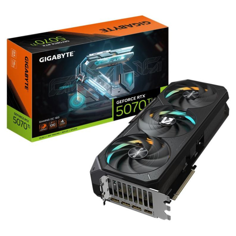 Gigabyte Graphics Card|GIGABYTE|NVIDIA GeForce RTX 5070 Ti|16 GB|GDDR7|256 bit|PCIE 5.0 16x|1xHDMI|3xDisplayPort|N507TGAMINGOC-16GD1.0
