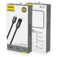 Dudao L7C USB-C - USB-C 100W Cable with LED Display 1m - Black
