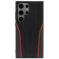 Audi Genuine Leather MagSafe S24 Ultra S928 black-red hardcase AU-TPUPCS24U-R8/D3-RD