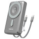 Dudao K29 10000mAh PD 20W MagSafe Power Bank with Metal Case, Stand and Built-in USB-C/ Lightning Cables - Gray