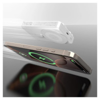 Dudao K29 10000mAh PD 20W MagSafe Powerbank with Metal Case, Stand and Built-in USB-C/ Lightning Cables - Silver