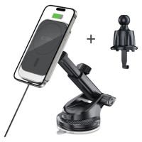 Tech-Protect MM15W-V9 Car Holder with MagSafe for Dashboard and Air Vent 15W - Black