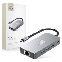 Tech-Protect HB05 HUB 9in1 USB-C + USB2.0 + USB3.0 + HDMI 4K 60HZ + SD / TF + PD100W + RJ45 adapter - gray