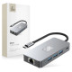 Tech-Protect HB05 HUB 9in1 USB-C + USB2.0 + USB3.0 + HDMI 4K 60HZ + SD / TF + PD100W + RJ45 adapter - gray