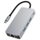 Tech-Protect HB05 HUB 9in1 USB-C + USB2.0 + USB3.0 + HDMI 4K 60HZ + SD / TF + PD100W + RJ45 adapter - gray