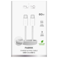 Puro Fabrik 4 240W braided USB-C - USB-C 1m cable - white