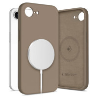 Tech-Protect Liquid Silicone MagSafe iPhone 16e Case - Brown