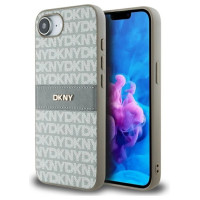 Dkny Repeat Texture Pattern with Tonal Stripe iPhone 16e Case - Beige