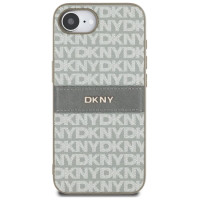 Dkny Repeat Texture Pattern with Tonal Stripe iPhone 16e Case - Beige