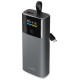 SBS 10000mAh PD 20W Powerbank with LCD Display and Built-in USB-C Cable - Gray