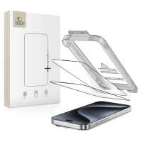 Tech-Protect Quick Set+ 2-pack tempered glass for iPhone 15 Pro Max - black
