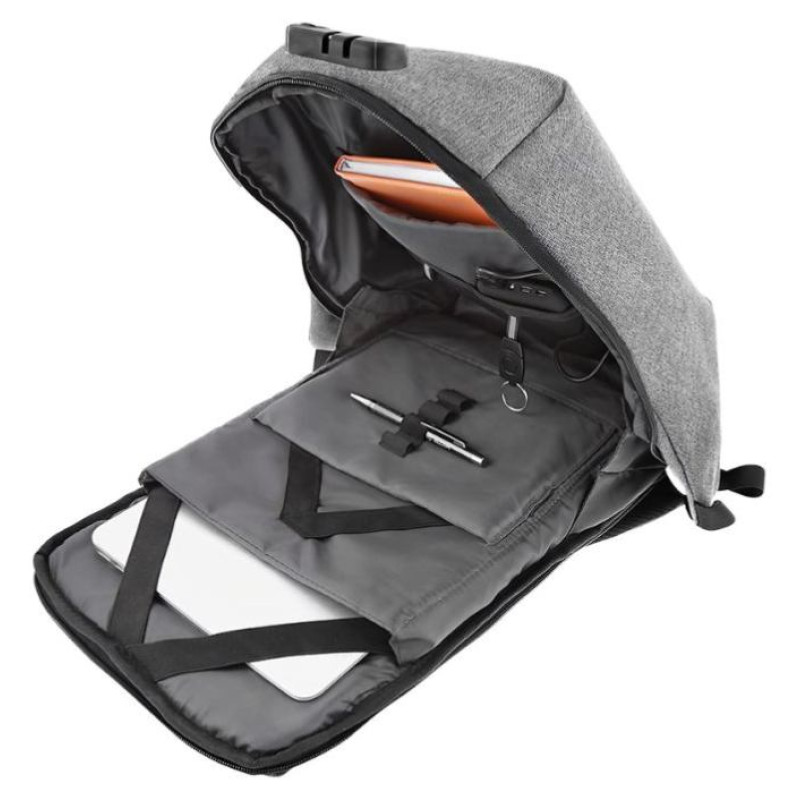 Tellur 15.6 Notebook Backpack Antitheft V2, USB Port, Gray