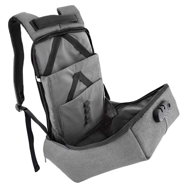 Tellur 15.6 Notebook Backpack Antitheft V2, USB Port, Gray