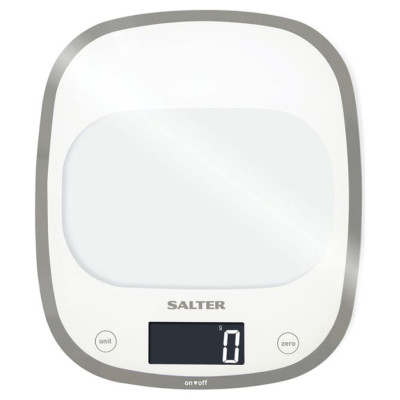 Salter 1050 WHDR White Curve Glass Electronic Digital Kitchen Scales