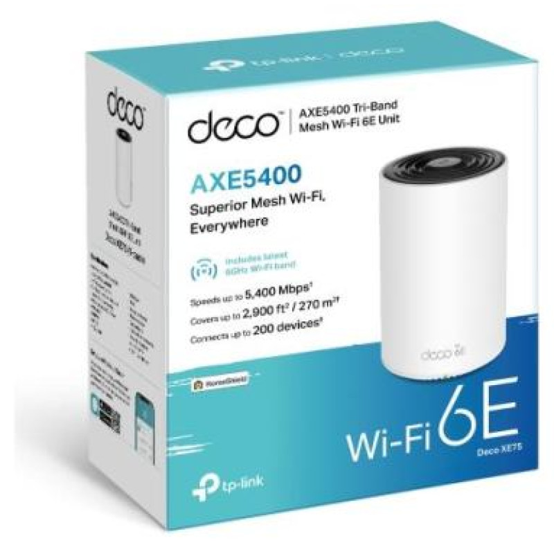 Tp-Link Wireless Router|TP-LINK|Wireless Access Point / Router|5400 Mbps|Mesh|Wi-Fi 6e|3x10/100/1000M|Number of antennas 4|DECOXE75(1-PACK)