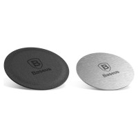 Baseus Magnet Iron Suit self-adhesive plates for magnetic holders - silver and black (2 pcs.)