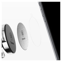 Baseus Magnet Iron Suit self-adhesive plates for magnetic holders - silver and black (2 pcs.)